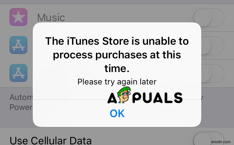 फिक्स:  इस समय iTunes Store खरीदारी प्रोसेस नहीं कर पा रहा 