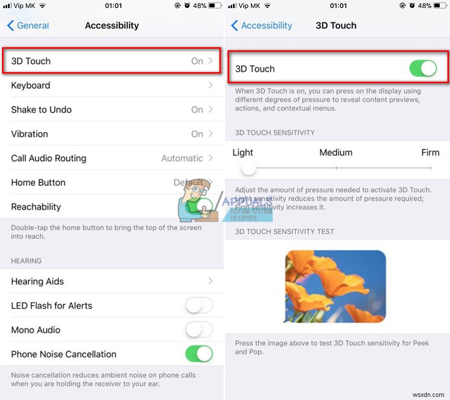 फिक्स: iPhone X पर 3D Touch काम नहीं कर रहा