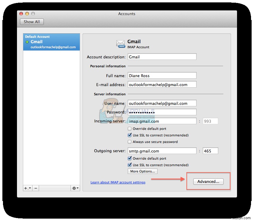 समाधान: Mac पर Gmail के लिए Outlook त्रुटि 1025  अमान्य मेलबॉक्स नाम 