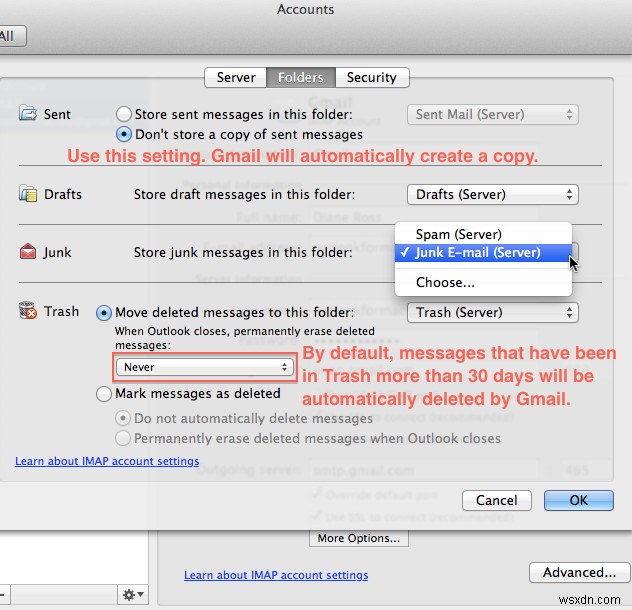 समाधान: Mac पर Gmail के लिए Outlook त्रुटि 1025  अमान्य मेलबॉक्स नाम 