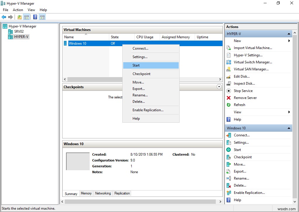 Hyper-V 2019 में अपनी पहली वर्चुअल मशीन बनाएं