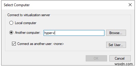 Hyper-V 2019 कोर रिमोट मैनेजमेंट