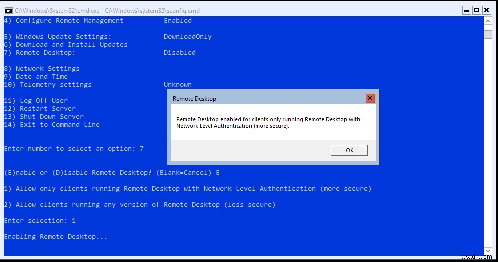 Hyper-V 2019 कोर सर्वर - प्रारंभिक कॉन्फ़िगरेशन
