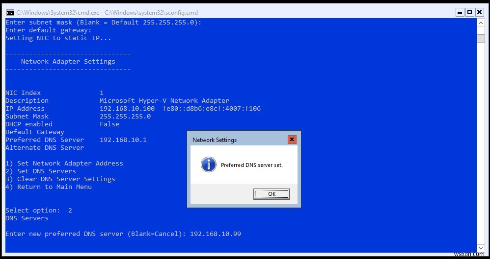 Hyper-V 2019 कोर सर्वर - प्रारंभिक कॉन्फ़िगरेशन