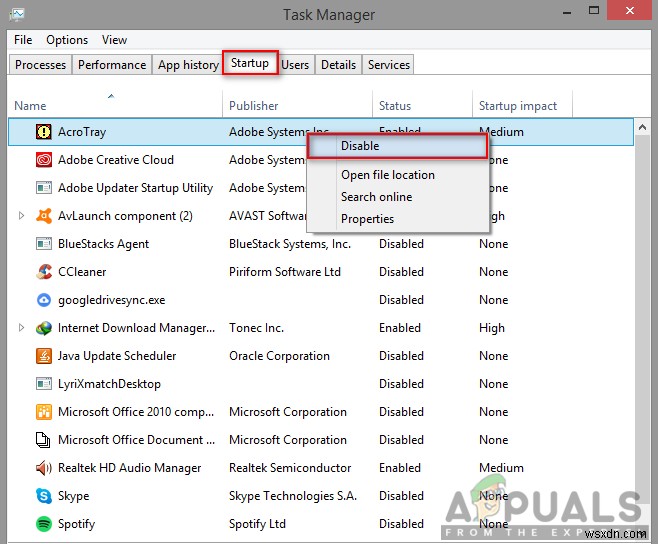 Adobe AcroTray.exe को स्टार्टअप पर शुरू होने से कैसे अक्षम करें