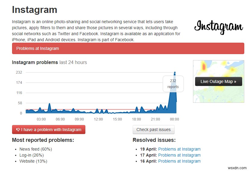 समाधान: Instagram में 5xx Server Error