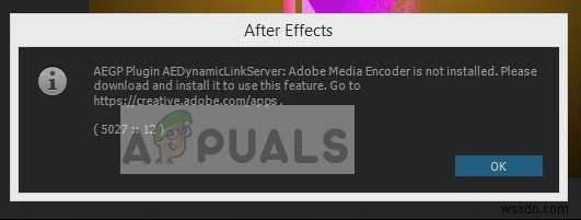 समाधान: Adobe Media Encoder इंस्टॉल नहीं है