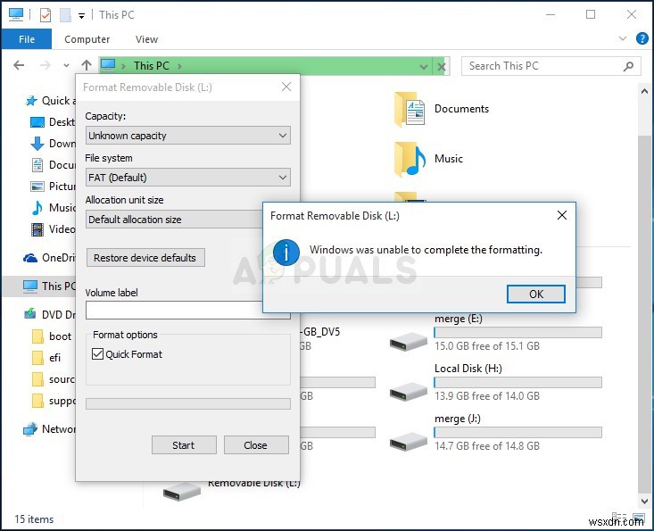 फिक्स: Windows फॉर्मेट पूरा करने में असमर्थ था