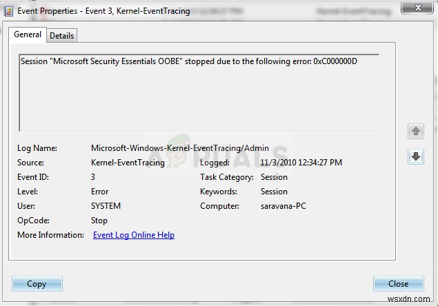समाधान: Microsoft Security Client OOBE सत्र रुका त्रुटि 0xC000000D