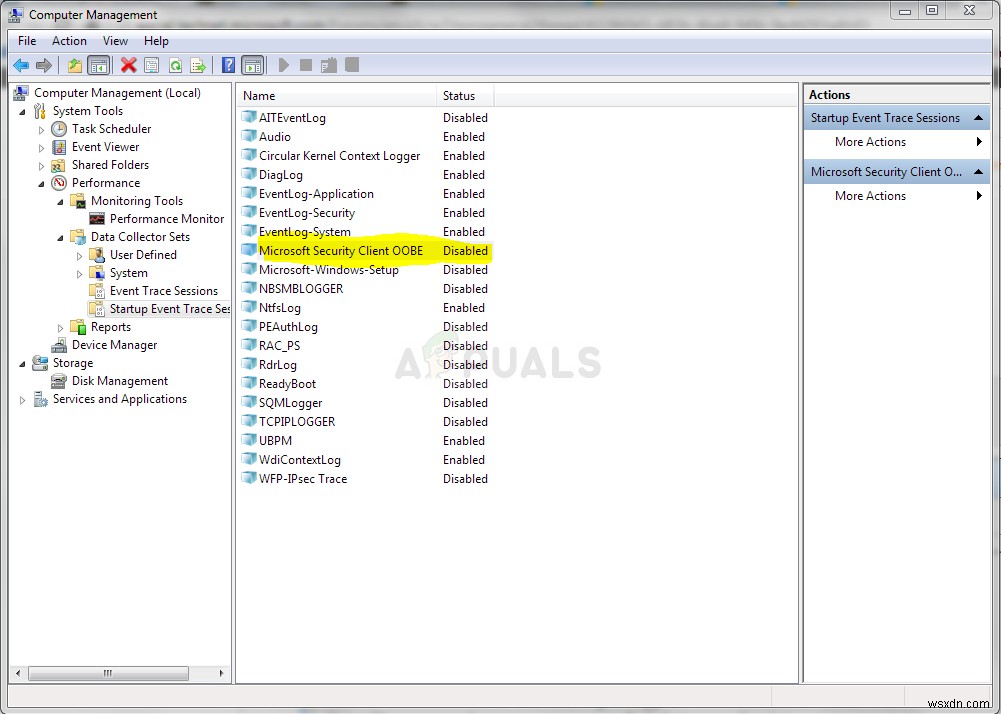समाधान: Microsoft Security Client OOBE सत्र रुका त्रुटि 0xC000000D
