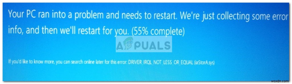 समाधान: iaStorA.sys ब्लू स्क्रीन (BSOD)