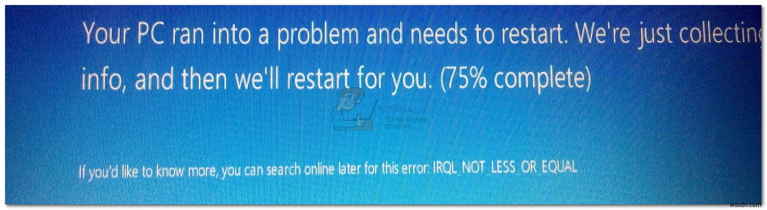 IRQL_NOT_LESS_OR_EQUAL (ntoskrnl.exe) BSOD ठीक करें
