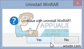विंडोज 7/8/10 से WinRAR अनइंस्टॉल कैसे करें