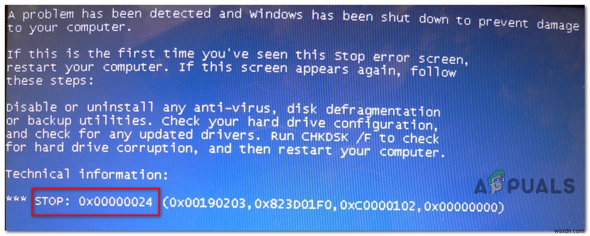 समाधान: विंडोज पर स्टॉप एरर कोड 0x00000024 BSOD