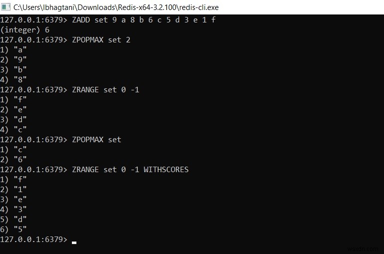 Redis में ZPOPMAX और BZPOPMAX का उपयोग करके सॉर्टेड सेट से उच्चतम स्कोर वाले सदस्य को प्राप्त करें