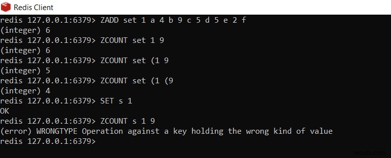 Redis में ZCOUNT का उपयोग करके स्कोर रेंज के अनुसार सॉर्टेड सेट तत्वों की गणना करें
