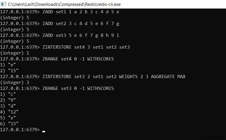 Redis ZINTERSTORE का उपयोग करके सॉर्टेड सेट्स को कुशलतापूर्वक इंटरसेक्ट करें