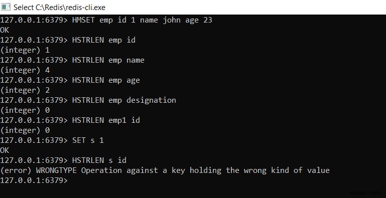 Redis HSTRLEN: हैश फील्ड मान की लंबाई प्राप्त करें
