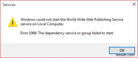  Dependency Service or Group Failed to Start  विंडोज एरर हल करें