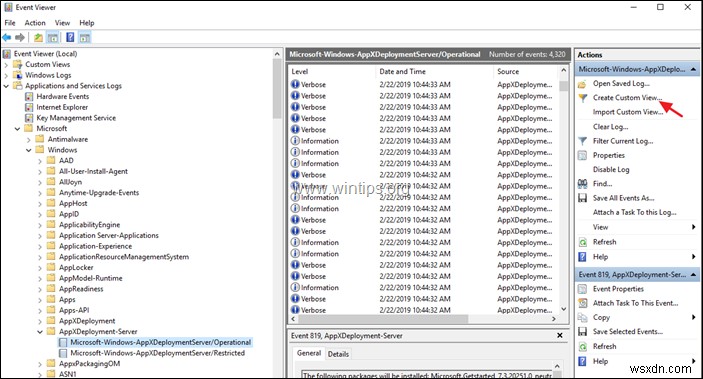 AppX परिनियोजन विफलताओं का निवारण: PowerShell और इवेंट व्यूअर लॉग देखना