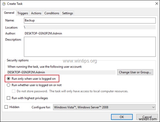 Windows शेड्यूल्ड टास्क चलाएं: बैकग्राउंड बनाम फोरग्राउंड - चरण-दर-चरण गाइड