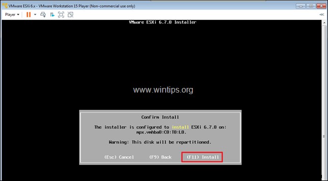 चरण-दर-चरण मार्गदर्शिका: VMware Workstation 15 पर VMware ESXi 6.7 इंस्टॉल करना