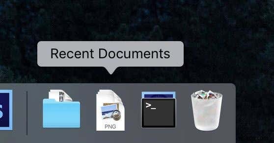 MacOS डॉक से हाल की फाइलों को त्वरित रूप से खोलें