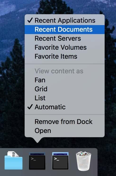MacOS डॉक से हाल की फाइलों को त्वरित रूप से खोलें