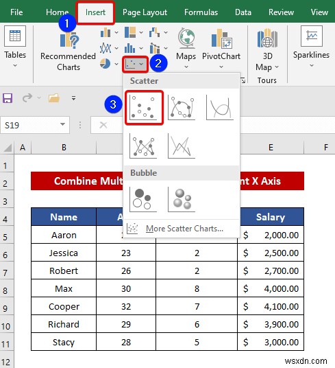 Excel में विशिष्ट X-अक्ष वाले एकाधिक चार्ट मर्ज करें - चरण-दर-चरण मार्गदर्शिका