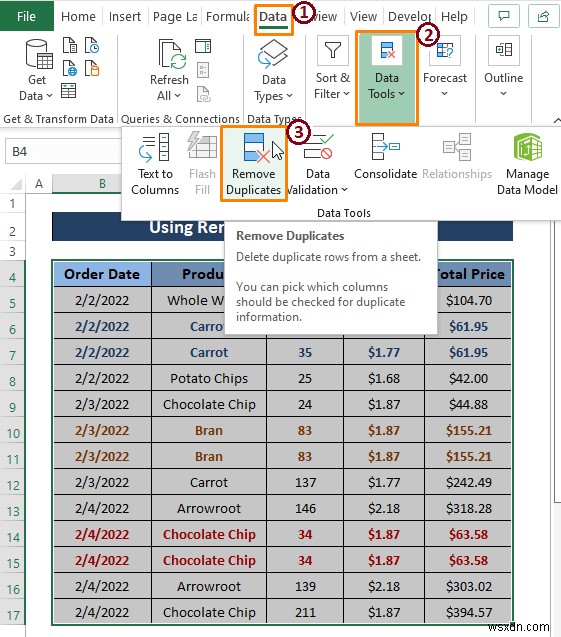 एडवांस्ड फ़िल्टरिंग के साथ Excel में डुप्लिकेट पंक्तियाँ हटाएं
