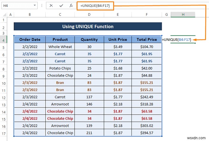 एडवांस्ड फ़िल्टरिंग के साथ Excel में डुप्लिकेट पंक्तियाँ हटाएं