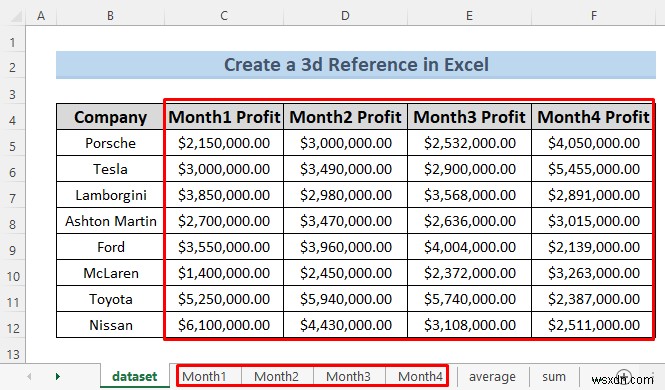 नामित रेंज के साथ 3-डी Excel संदर्भ बनाएं - 7 सरल तरीके