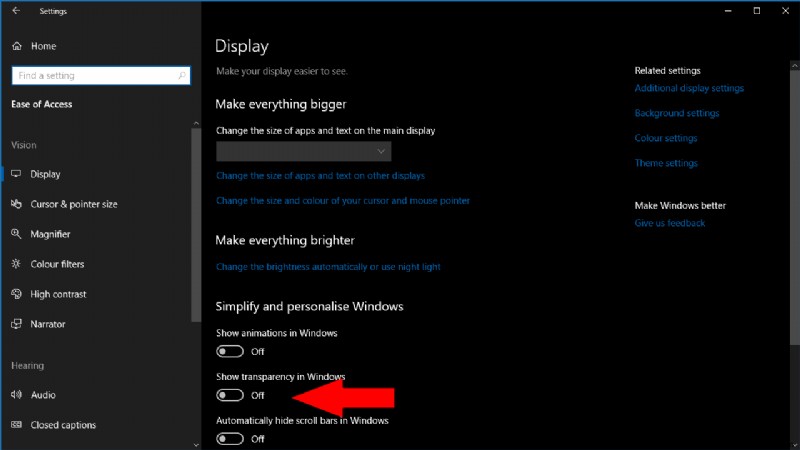 Windows 10 में Fluent Design पारदर्शिता बंद करें: आसान चरण