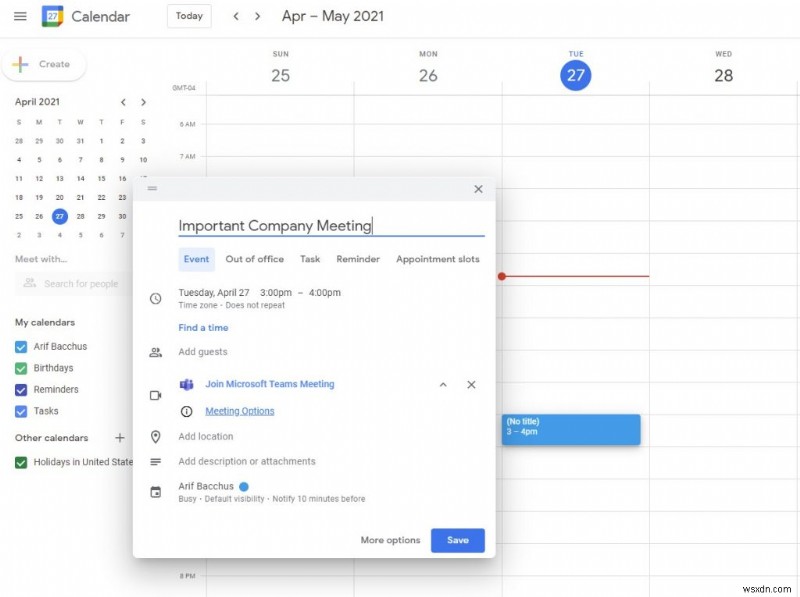 मिनटों में Google कैलेंडर से सीधे माइक्रोसॉफ्ट टीम्स मीटिंग्स शेड्यूल करें