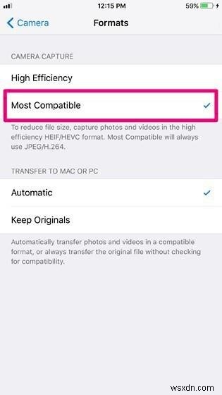iOS 11 में हाई-एफिशिएंसी इमेज फॉर्मेट (HEIF) को डिसेबल कैसे करें