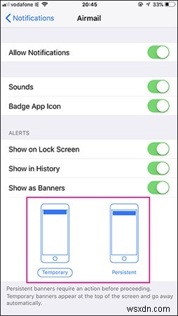 अपने iPhone पर बैनर नोटिफिकेशन को दृश्यमान रखें - अब कोई अलर्ट मिस नहीं होगा
