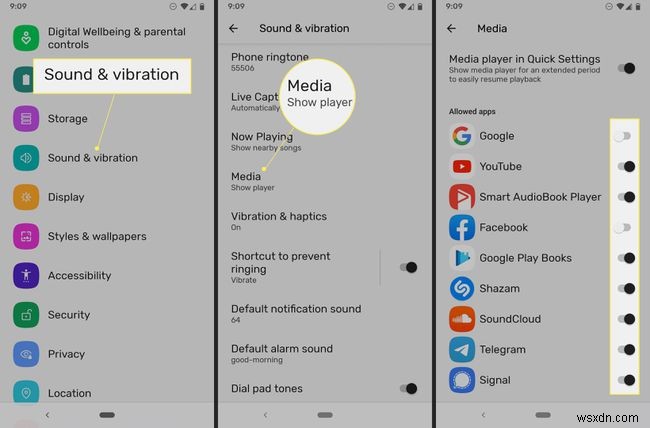 Android 12 में क्विक सेटिंग्स मीडिया कंट्रोल पैनल से ऐप्स कैसे निकालें