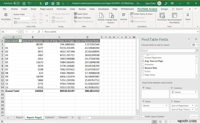 Excel में रिपोर्ट कैसे बनाएं