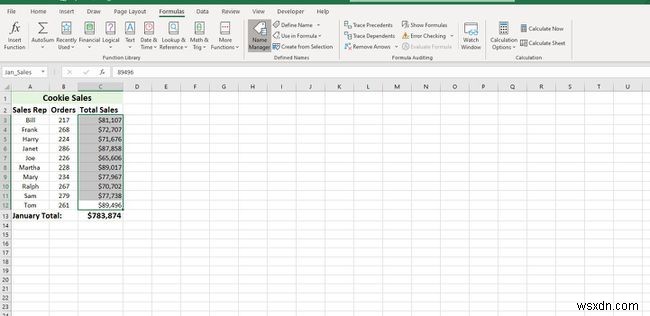 Excel में नामांकित श्रेणी को कैसे परिभाषित और संपादित करें