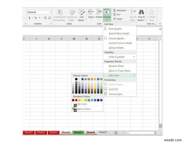 Excel में वर्कशीट टैब के रंग कैसे बदलें