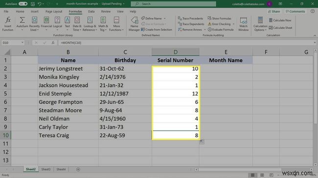 Excel में MONTH फॉर्मूला का उपयोग कैसे करें