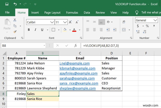 एक्सेल में VLOOKUP फ़ंक्शन का उपयोग कैसे करें