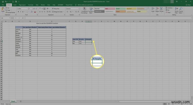 Excel में COUNTIFS फ़ंक्शन का उपयोग कैसे करें