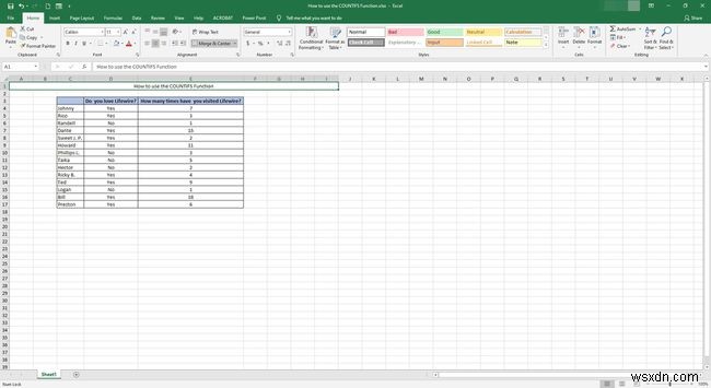 Excel में COUNTIFS फ़ंक्शन का उपयोग कैसे करें