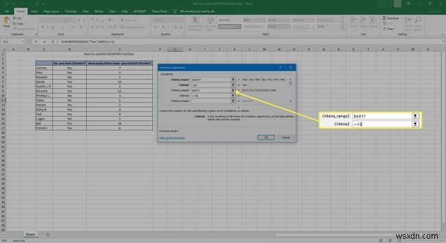 Excel में COUNTIFS फ़ंक्शन का उपयोग कैसे करें