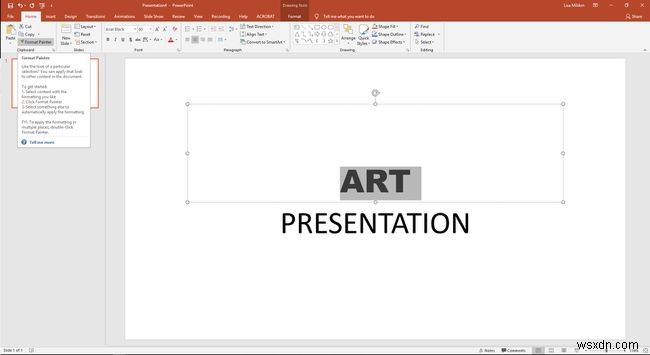 PowerPoint Format Painter के साथ टेक्स्ट को कैसे फॉर्मेट करें