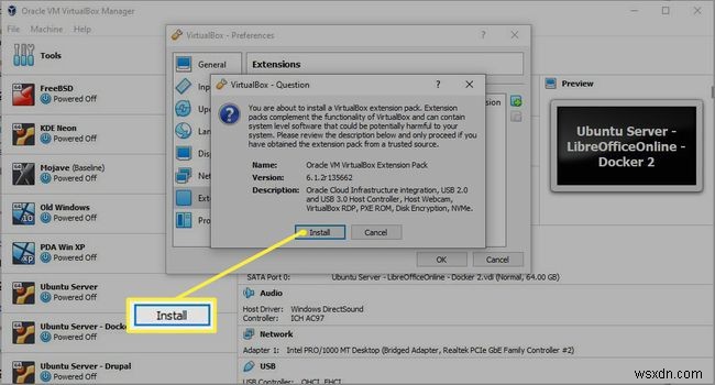 वर्चुअलबॉक्स एक्सटेंशन पैक कैसे स्थापित करें
