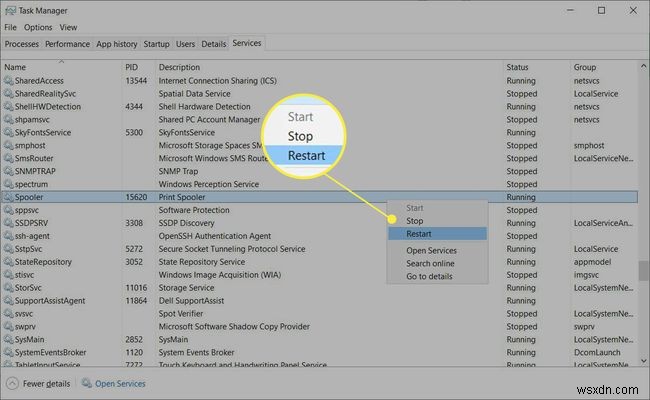 Windows 10 में प्रिंट स्पूलर को कैसे पुनरारंभ करें