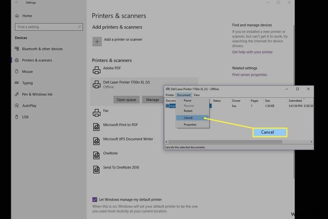 मुद्रण कार्य कैसे रद्द करें और प्रिंटर कतार को कैसे हटाएं