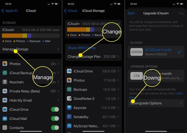 अपनी iCloud संग्रहण योजना कैसे रद्द करें